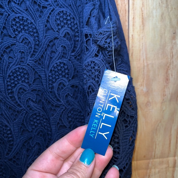 Kelly by Clinton Kelly Navy Blue Lace Tank Top Plus Size 2X NWT - Picture 4 of 6